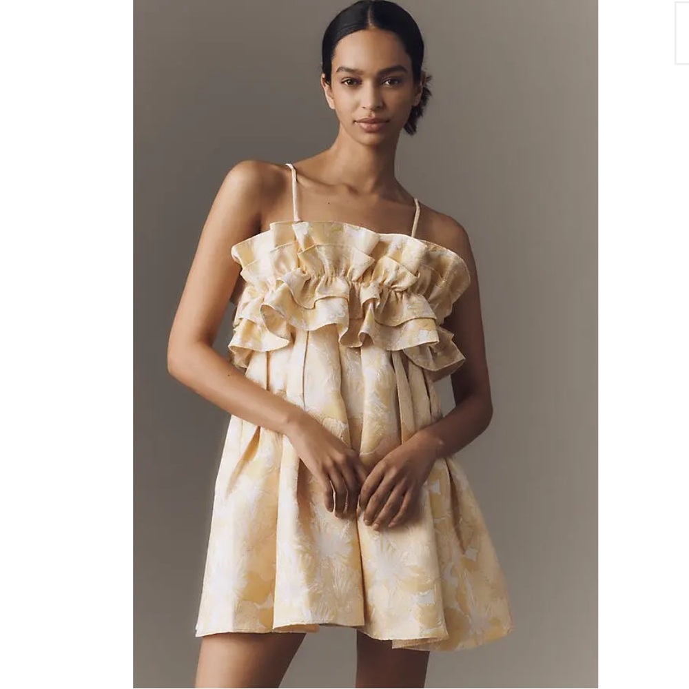 Anthropologie Aureta Strapless Ruffle Mini Dress NWT